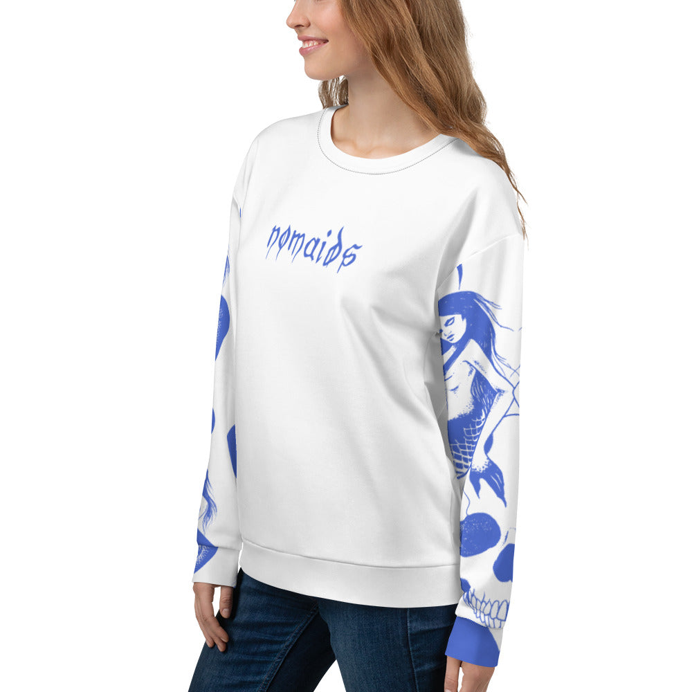 Blue sleeves mermaid Crewneck hoodie