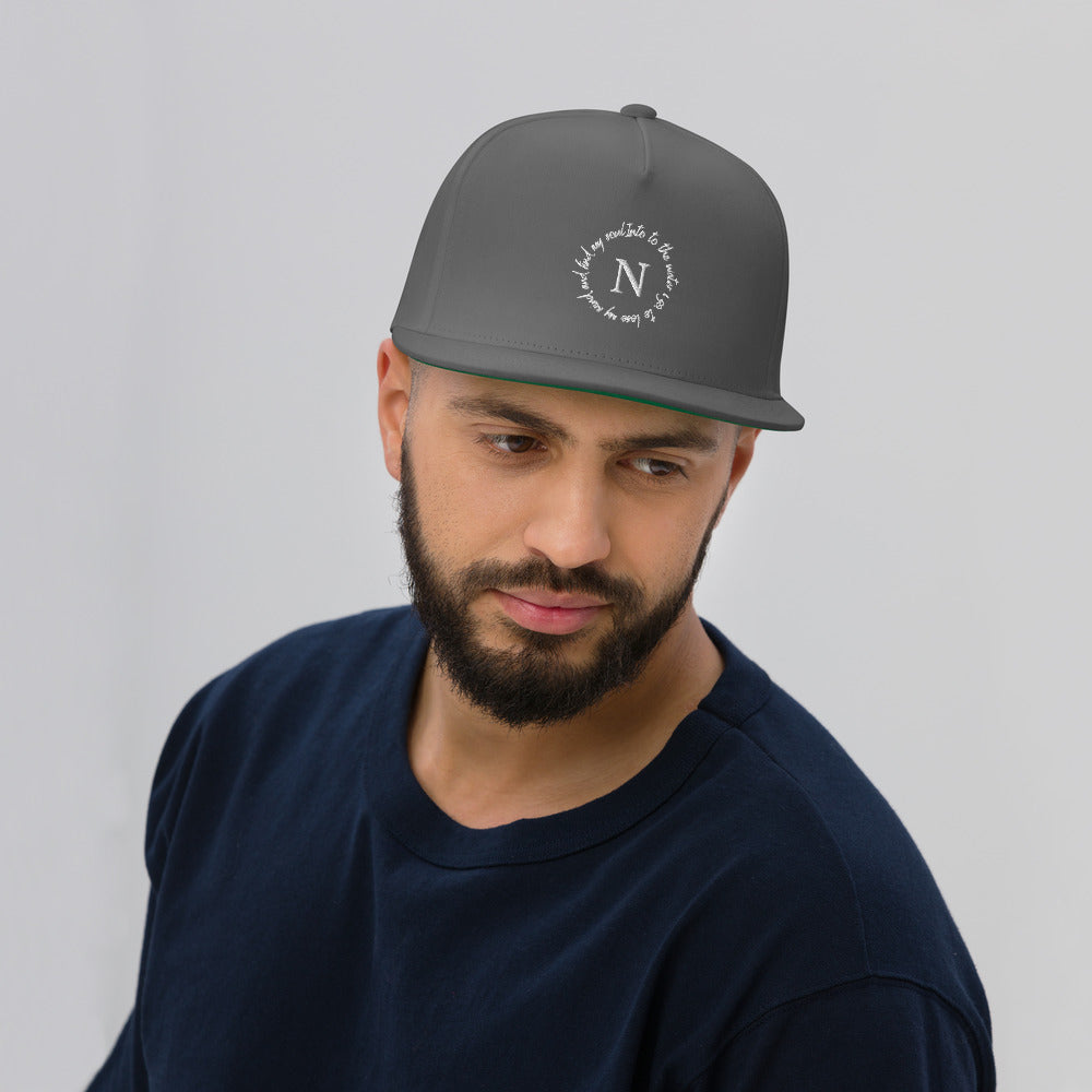 Flat brim N snapback