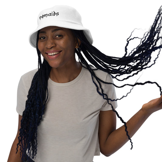 White Terry cloth bucket hat