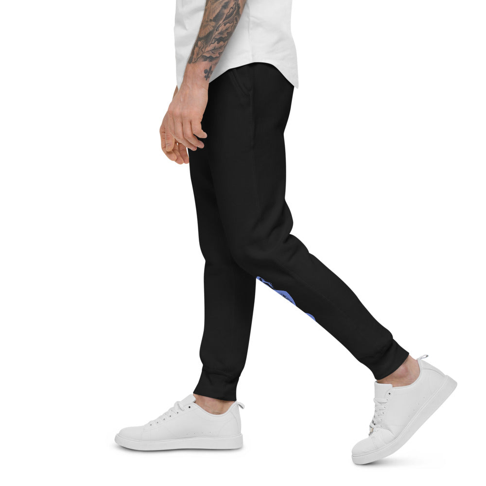 BLACK AND BLUE fleece mermaids sweatpants