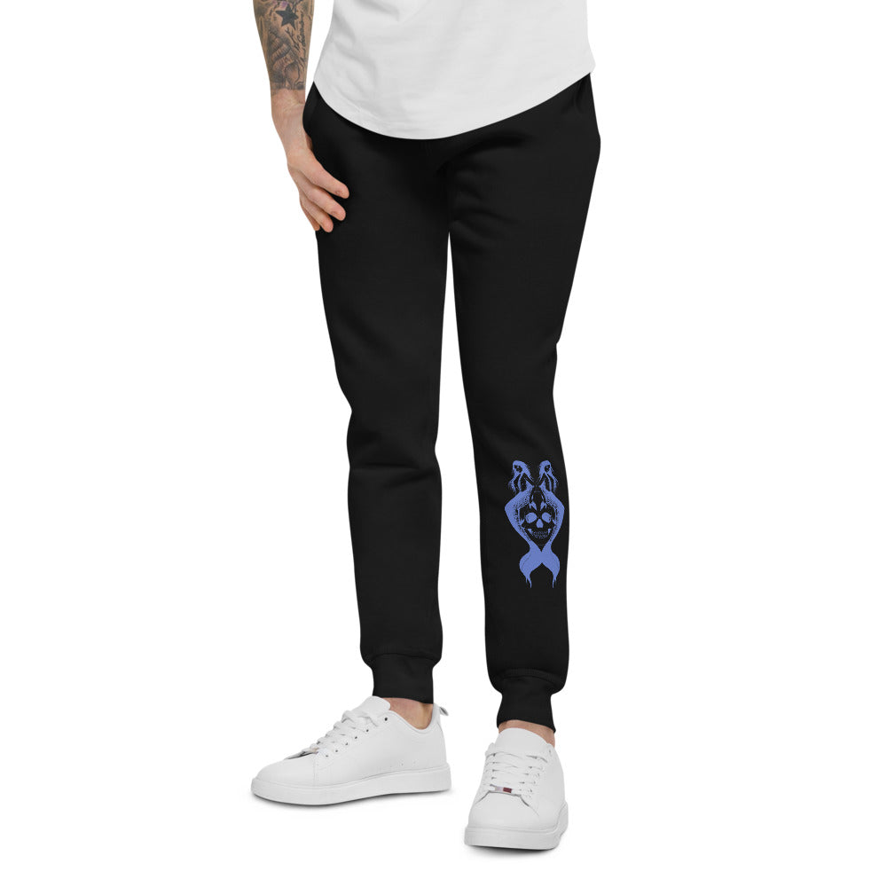 BLACK AND BLUE fleece mermaids sweatpants