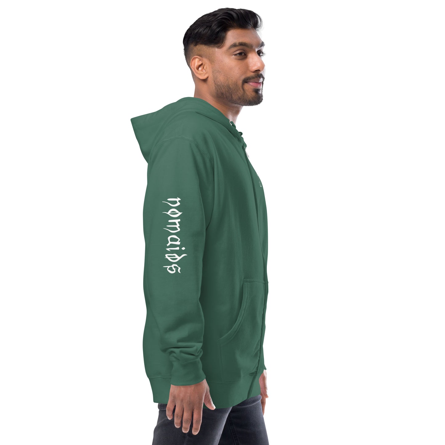 palm tree fleece zip up hoodie