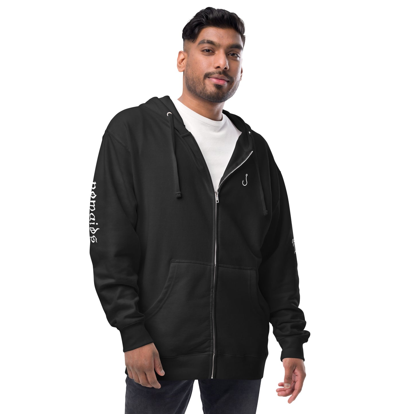 palm tree fleece zip up hoodie