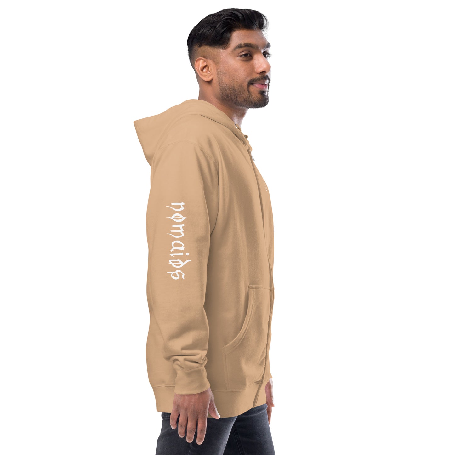 palm tree fleece zip up hoodie