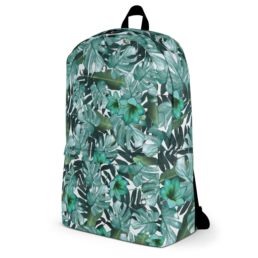 Green_Floral Backpack