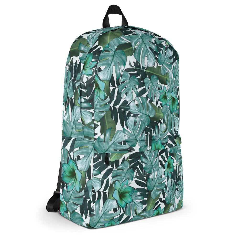 Green_Floral Backpack