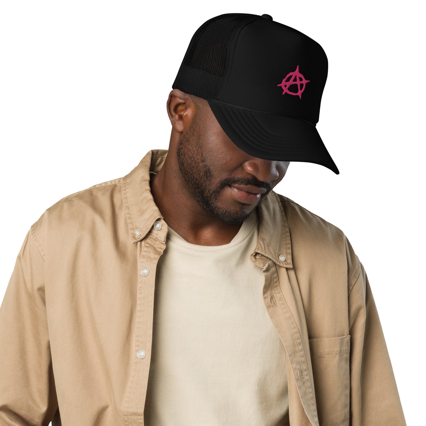 Anarchy black/pink Foam trucker hat