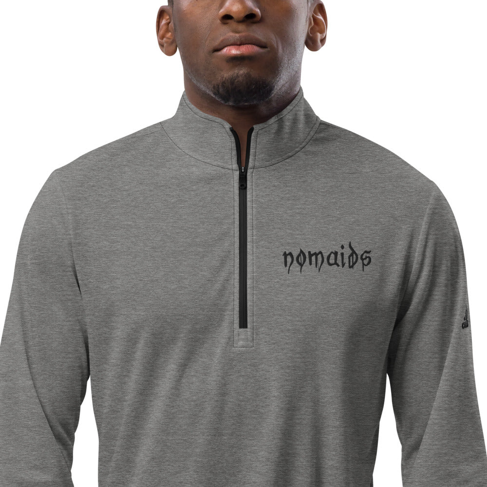 Logo_font_curved Quarter zip pullover