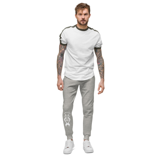 grey and white nomaid Unisex fleece sweatpants