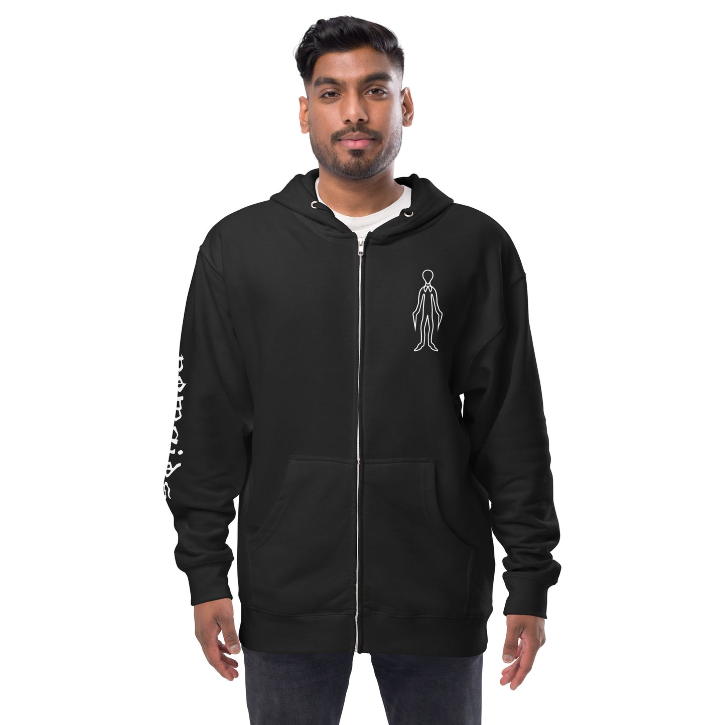 Unisex fleece zip up Alien hoodie