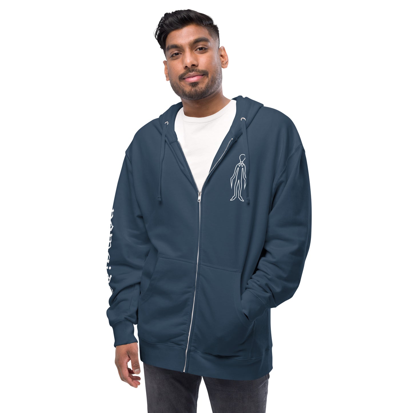 Unisex fleece zip up Alien hoodie