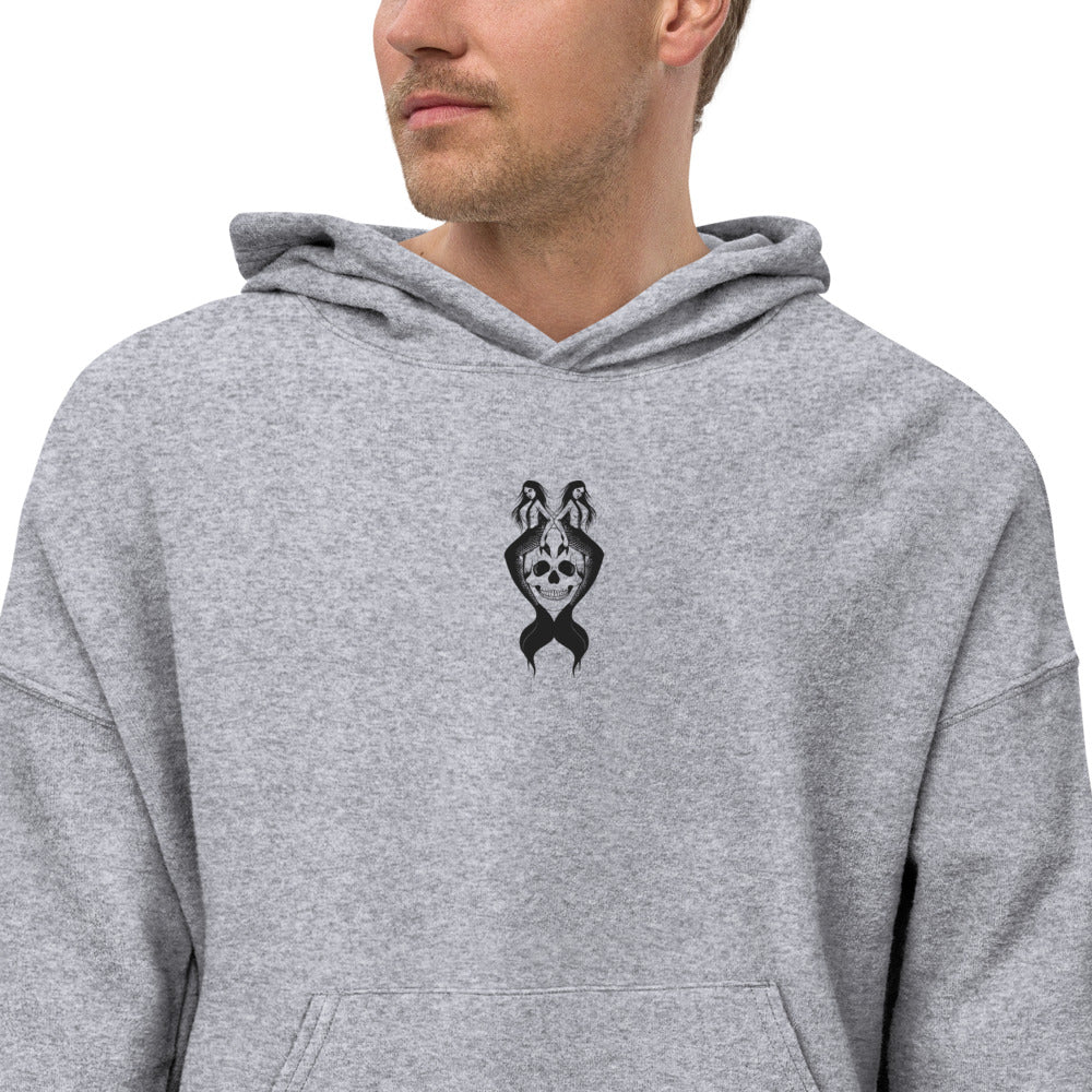 Center Skull Sueded Fleece Hoodie